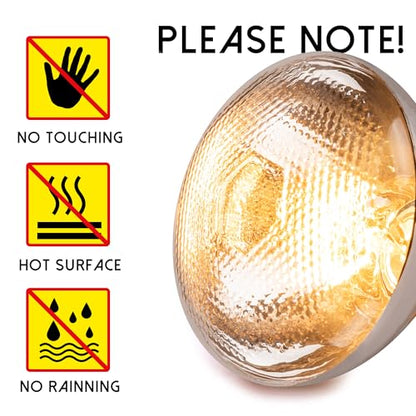 250 Watt Heat Lamp Bulbs for Chickens, PAR38 Clear Glass Brooder Heat Lamp, Infrared Reflector Heat Bulbs for Pets, Bathroom, Food, Light Therapy 2 Pack