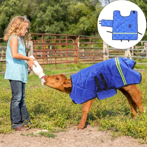 Beavorty Waterproof Calf Vest Warm Coat with Adjustable Buckle Windproof Design for Livestock Winter Apparel Pasture Supplies 42.51X33.46X0.39In