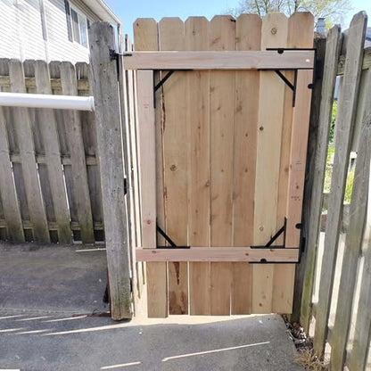 Anti Sag Gate Frame Kit Heavy Duty Gate Corner Brace Bracket with a Self-Locking Gate Latch Gate Kits for Wooden Fence Garden Wooden Driveway Gates Shed Doors Corral Gates 2 Sets - size: 2 sets