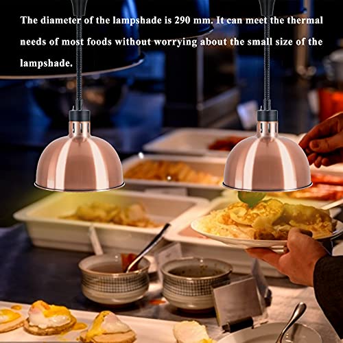 Food Heat Lamp 2 Pack Food Warmer Lamp with Bulb Food Heating Lamp Commercial Food Service Heat Lamp 110v