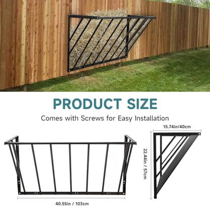 Hay Feeder Blanket Holder Carbon Steel Hay Rack Wall Mounted Hay Feeder for Horses Goats Farm Indoor and Outdoor Usee(2PCS) - size: 2PCS