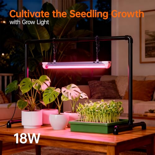 Bstrip Grow Light Stand, 1.3ft 18W Grow Light for Indoor Growing, Full Spectrum LED Plant Light for Seed Starting, Height Adjustable, 27.0" L x 13.0" W x 19.1" H - size: Small 27.0" L x 13.0" W x 19.1" H
