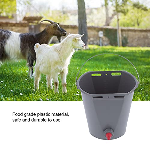 flexman 8L Cow Feeder Bucket, Lamb Milk Feed Bucket with Nipples Check Valves, Sheep Milk Feeding Bucket with Lifting Handle for Farms Livestock (for Sheep) - size: For sheep