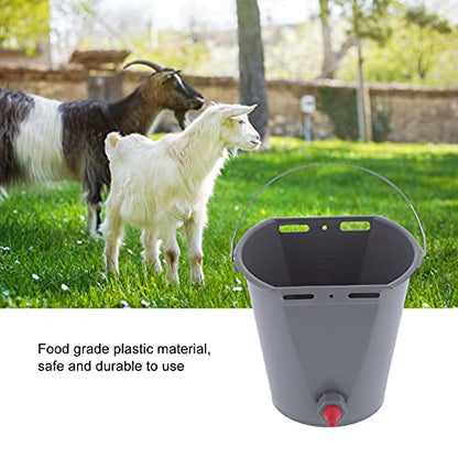 flexman 8L Cow Feeder Bucket, Lamb Milk Feed Bucket with Nipples Check Valves, Sheep Milk Feeding Bucket with Lifting Handle for Farms Livestock (for Sheep) - size: For sheep