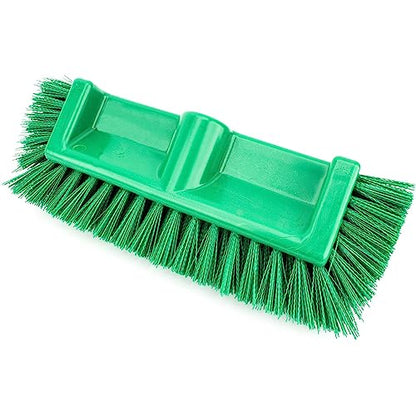 SPARTA Multi-Level Tile Scrub Brush 12" Wide Brush Head, Heavy-Duty Tile Cleaning Brush with End Bristles for Commercial Tiles, Tubs and Floor, Plastic, 12 Inches, Green - color: Green