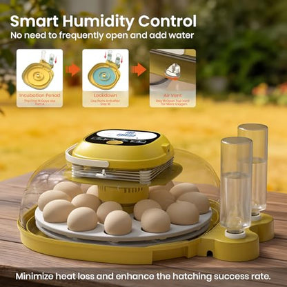 18&33 Egg Tray - Egg Incubators for Hatching Eggs with Automatic Egg Turning & Humidity Control, LED Display, Air Vent, Auto Water Refill & Egg Candler, for Turkey, Quail, Duck, Chicken Eggs