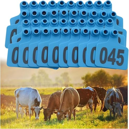 YAGOLD Cattle Ear Tags 100 Pcs 1-1000 Numbered Livestock Ear Tags Tags for Cattle Animal Identification Ear Tags Animal Ear Tags 101-200 Blue No.901-1000 - color: Blue, size: No.901-1000