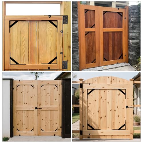 Gate Frame Fence Kit Heavy Duty No Sag Gate Corner Brace Bracket with Gate Latch Anti Sag Gate Kit for Wooden Fences Driveway Gates Shed Doors Corral Gates 1 Set - size: 1 set
