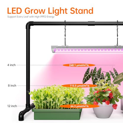 Bstrip Grow Light Stand, 1.3ft 18W Grow Light for Indoor Growing, Full Spectrum LED Plant Light for Seed Starting, Height Adjustable, 27.0" L x 13.0" W x 19.1" H - size: Small 27.0" L x 13.0" W x 19.1" H