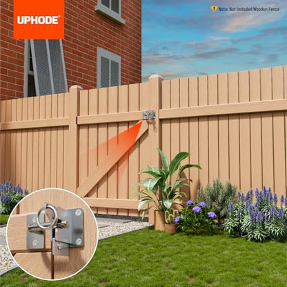 Heavy Duty Self Locking Fence Gate Lock Latch Stainless Steel, Wooden Post Mount Gate Door Latch Matte Silver 1Pack - color: Silvery White