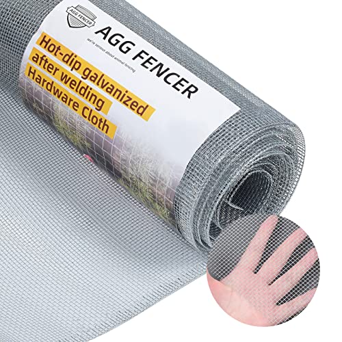 36in x 25ft Hardware Cloth 1/8 inch 27Ga Hot Dipped Galvanized After Welding, Chicken Coop Wire Fence, Welded Metal Fencing Roll Mesh for Bee Screen Garden Plant Poultry Animal Netting Cage - size: 36in x 25ft