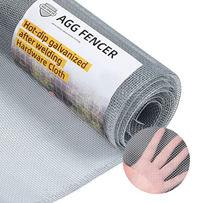 48in x 10ft Hardware Cloth 1/8 inch 27Ga Hot Dipped Galvanized After Welding, Chicken Coop Wire Fence, Welded Metal Fencing Roll Mesh for Bee Screen Garden Plant Poultry Animal Netting Cage - size: 48in x 10ft