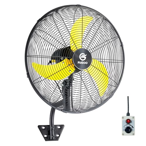 FUGOO 24'' Outdoor Oscillating Wall Fan With All Sealed Brushless DC Motor, 4-Speed Waterproof Outdoor Fan, Heavy Duty Industrial Wall Mount Fans for House,Patios, Commercial, Garage, Warehouse - size: 24-inch