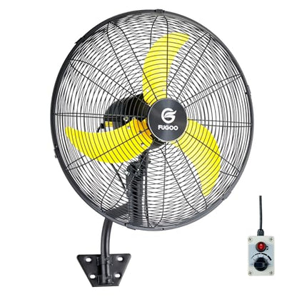 FUGOO 24'' Outdoor Oscillating Wall Fan With All Sealed Brushless DC Motor, 4-Speed Waterproof Outdoor Fan, Heavy Duty Industrial Wall Mount Fans for House,Patios, Commercial, Garage, Warehouse - size: 24-inch