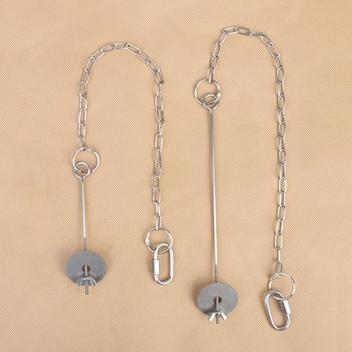Hanging Feeders for Chickens Stainless Steel Construction Adjustable Chain Vegetable Skewer and Toy Function to Relieve Stress Feeding Tool - size: L