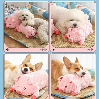 Plush Dog Toy - Cute Pig Shape and Durable Squeaky Dog Toys - Best Squeak Toy for Puppies and All Breeds | Ideal Pet Gift