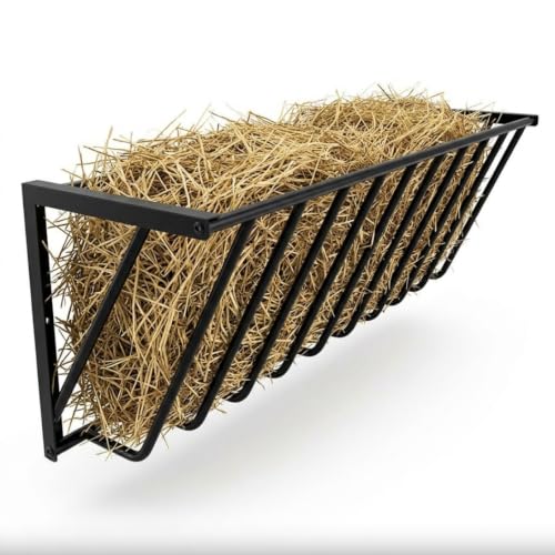 Stall Hay Feeder Wall Mount, Carbon Steel Goat Rack - Livestock Barn Feeding Solution