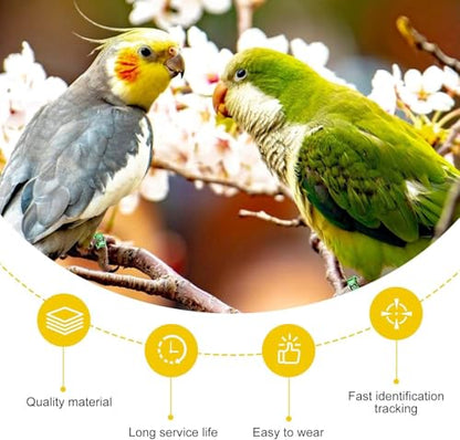 Open Bird Foot Ring, Aluminum Alloy Split Bird Leg Ring for Parrots,Hibiscus,Peonies,Pigeons (4.7mm,50pcs) - color: ID4.7, size: Open