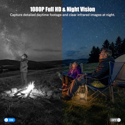 4G LTE Cellular Outdoor Security Camera,1080p for Home Security with Motion Detection, 2-Way Audio, Night Vision, IP65, Solar Panel, Built-in SIM Card, Unlimited Plan (Sold Separately)