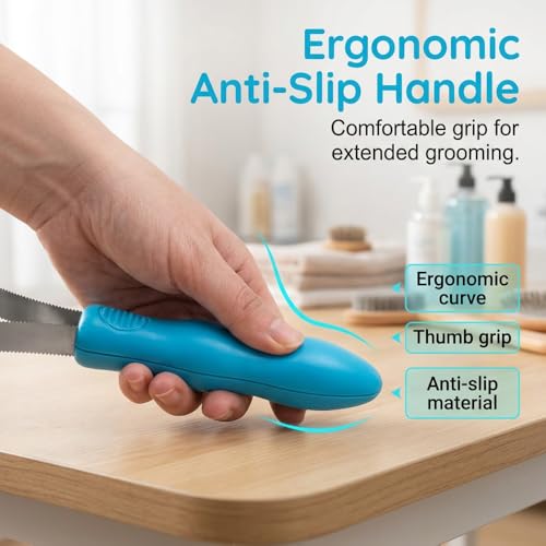 Dual Sided Shedding Blade for Cats & Dogs, Stainless Steel Shedding Blade Deshedding Tool, Curry Comb Pet Grooming Brush for Loose Hair Removal on Short & Long Coats (2PC) - size: 2PC