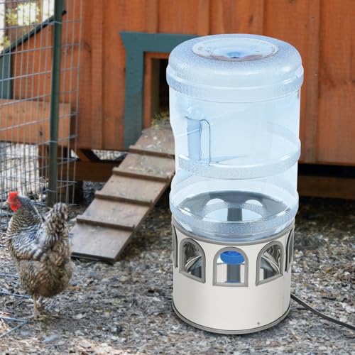 Chicken Water Heater, 18.9L/5 Gallon Adjustable Temperature Poultry Drinking Water Heater Machine 50W 110V Chicken Coop Accessories in Winter Heavy Duty Heated Waterer for Birds, Ducks, Indoor Outdoor