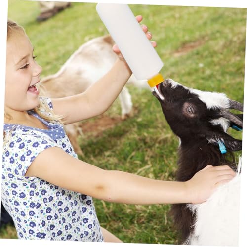 Kisangel 2sets Goat Calf Feeding Bottles Small Animal Milk Feeders for Farmhouse Ranch Lamb Nursing Supplies Replaceable Design