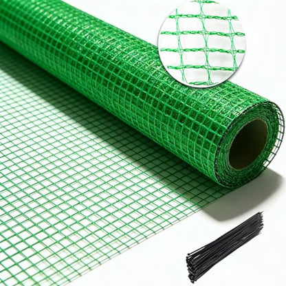 Garden Fence Temporary Fence, 4'x100' with 50 Zip Ties, Plastic Fencing Safety Fence Snow Fence, Construction Fencing for Yard, Deer, Pet, Rabbits, Chicken, Dogs, Animal Barrier, Green - size: 4ftx100ft