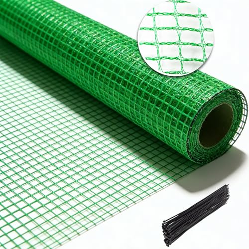 Garden Fence Temporary Fence, 4'x100' with 50 Zip Ties, Plastic Fencing Safety Fence Snow Fence, Construction Fencing for Yard, Deer, Pet, Rabbits, Chicken, Dogs, Animal Barrier, Green - size: 4ftx100ft