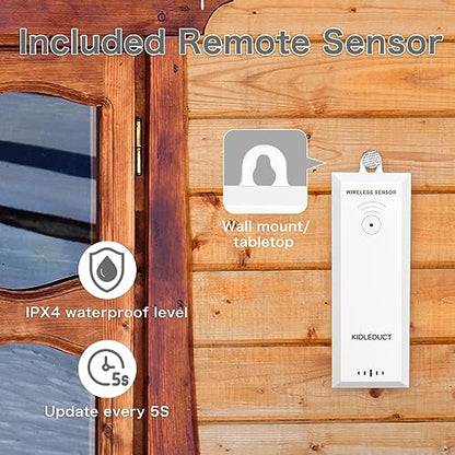 Indoor Outdoor Thermometer Wireless Battery Powered, High Precision Inside Outside Humidity Temperature with Alert, Backlight Weather Thermometers with 1 Sensor, 330ft Wireless, White