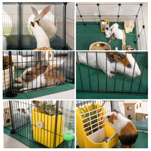 DINMO Small Animal Playpen with Oxford Mat, 24 inches Height, Pet Exercise Fence, Home Protector, Iron Mesh and Plastic Combination, Visualization, DIY, Games Hole Series, 60.2 x 24.8 x 24.8inch - style: Plastic and Metal Mesh Design