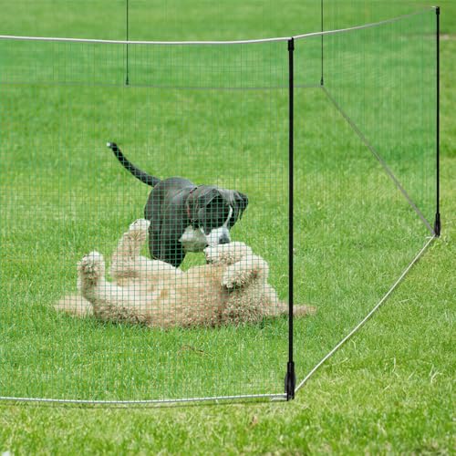 Temporary Fence with Posts 3' x 50' for Chickens, Turkeys Backyard | Boundary Chicken Fence with Double Spiked Fiberglass Posts & Windbreak Rope, Portable Non Electric Fence Netting - size: 3' x 50'