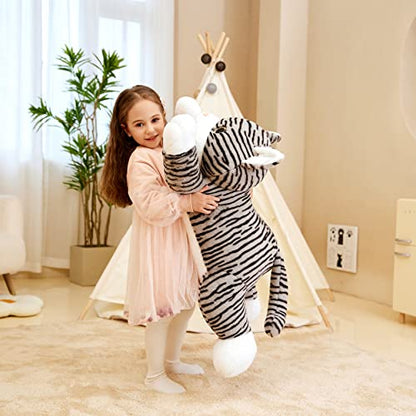 IKASA Giant Striped Cat Stuffed Animal Plush Toy,Large Kitten Big Jumbo Soft Toys,30" Huge Size Cute Plushy Fluffy Fat Plushie,Gifts for Kid - style: Cat