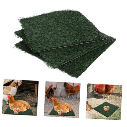 Happyyami 3pcs Washable Chicken Nesting Pads Artificial Grass Nest Box Liners for Coop Bedding Reusable Easy to Clean Comfortable for Hens to Lay Eggs