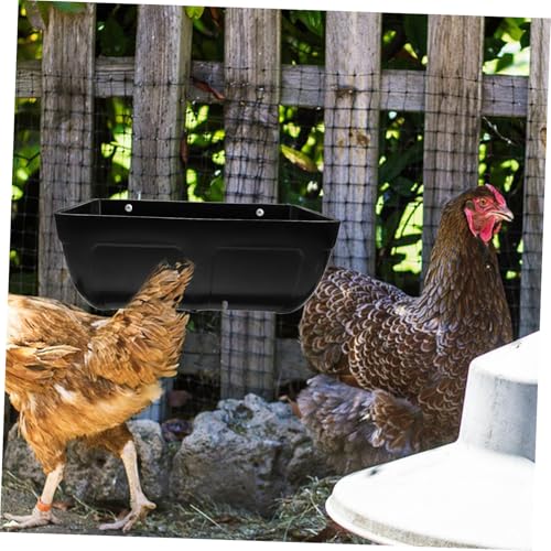 Abaodam 2pcs Chicken Hanging Feeders Water Bucket Clips Livestock Feeding Trough for Poultry Goats Sheep Deer Easy to Clean - color: Black