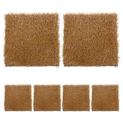 Levemolo 6pcs Chicken Coop Nesting Pads - Washable Grass Carpet Nest Mat for Laying Hens - Artificial Turf Bedding for Poultry House and Chicken Box Liners 12x11.8 Inch - color: Light Brown