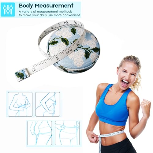 Tape Measure Measuring Tape for Body Tailor Cloth Fabric Sewing Knitting Craft Weight Loss Measurements Retractable 60-inch 1.5 Meter Push Button Dual Sided Tape Measure - color: Blue