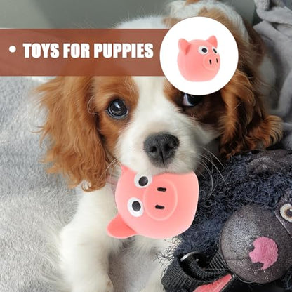 jojofuny Squeaky Pig Head Dog for Puppies and Small Dogs Interactive Chew to Strengthen Mental Stimulation and Prevent Furniture Damage Tough for Heavy Chewers Pink Cartoon Design