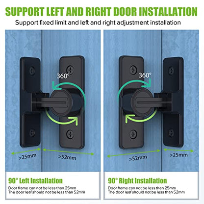 Barn Door Lock Hardware, Heavy Duty 90 Degree Flip Latch Privacy Lock, Zinc Alloy Sliding Barn Door Latch for Bathroom, Bedroom, Closet, Garage, Shed and Gate (Black) - color: Black
