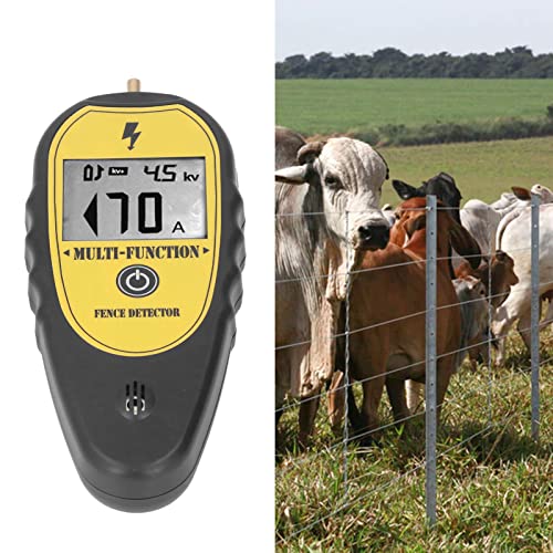15KV Digital Fence Tester, Electric Fence Tester Fence Voltmeter Voltage Tester with LCD Display Fault Finder for Livestock 200V to 15000V Electric Fence Accessories Gardening Tools