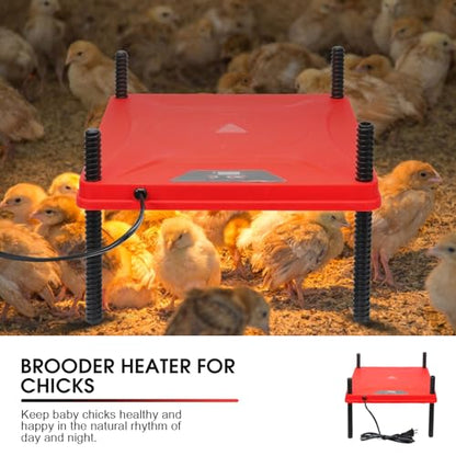 Chick Feeder and Waterer Kit with Chicken Brooder Heating Plate, Chick Perch, Flip Top Poultry Feeder, Baby Chick Starter Kit for Chick Brooder, Baby Chicken Supplies for Baby Chick, Duck and Quail