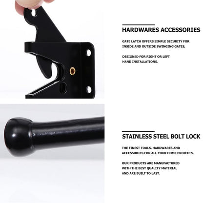 Heavy Duty Pin Lock Door Buckle Gate Latch for Metal and Wooden Gates with Safety for Pets and Babies Easy Installation Outdoor Gate Hardware