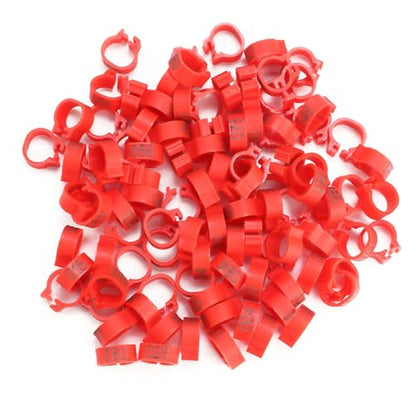 100Pcs 8MM 001 to 100 Numbered Plastic Letter Pigeon Bird Leg Bands Rings, Pigeon Identify Rings, Training Supplies Leg Number Bird Bands for Letter Pigeon (Red) - color: Red