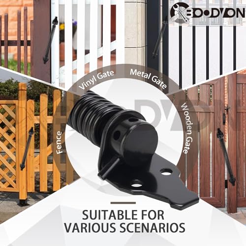 14" Gate Spring Self Closing Heavy Duty Door Springs to Close Door, Adjustable Tensioner Automatic Gate Closure, Gate Spring for Wooden Gate, Vinyl Fence, Steel Door(Black, 1 Pack) - size: 14 Inch