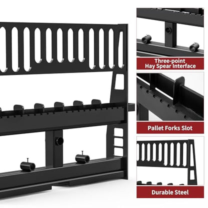 YITAMOTOR Pro-Duty 4500lbs Skid Steer Pallet Fork Frame, 45" Pallet Fork Frame Skid Steer Loaders Tractors, Black