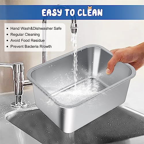 Bwogue Extra Large Dog Water Bowl, 3 Gallons, Stainless Steel, Durable, High Capacity, Rectangular Structure, Strong Stability, Easy to Clean - color: 2 Bowls, size: 3 Gallons