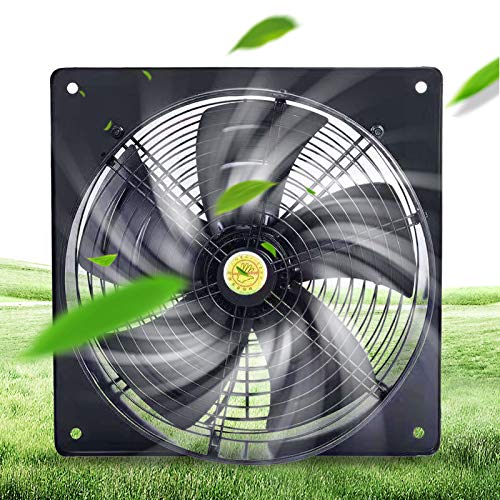 DNYSYSJ 10 Inch Through Wall Exhaust Fan, 50W 735CFM 1450 RPM High Airflow Low Noise, Explosion-Proof Ventilation Extractor Fan Axial Fan for Kitchen, Basements, Garage, Warehouse and Workshop - color: black,10"