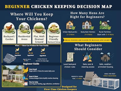 Gowoodhut Chicken Coop with Run for 2–6 Chickens Large Outdoor Backyard Hen House for Beginners Weatherproof Wooden Poultry Cage with Nesting Boxes Perches & Easy-Clean Tray - size: 118.3"L x 61.1"W x 40.0"H