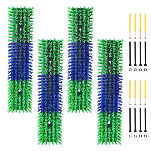 Livestock Scratch Brush for Cattle, Horses, Goats, Cow, Durable Scratching Brush, Massage Grooming Tool for Healthy Coat, Relieves Itching, Easy Install on Fence Posts(4pcs, Green) - color: Green, size: 4Pcs