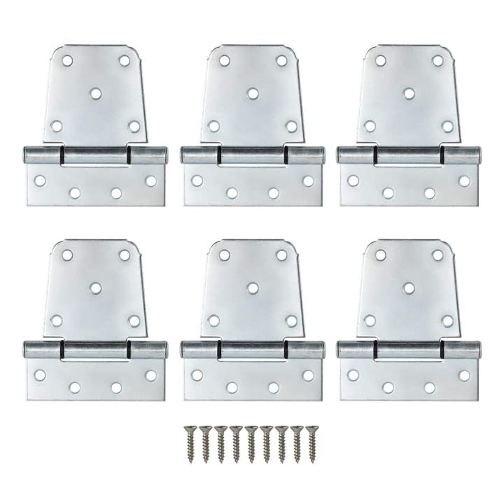 HOME MASTER HARDWARE 3-1/2 inch Heavy Duty T Gate Hinges, Shed Door Hinges with Screws, 6 Pack, Zinc Plated - color: 6 Pack - Zinc