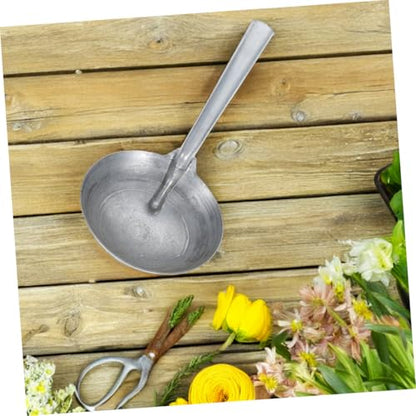YARNOW Iron Ladle Spoon for Feeding Livestock Heavy Duty Portable Water Scoop with Convenient Handle for Farmers and Homesteaders Thick Polished Iron Design